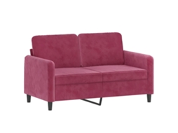 3 Pcs Conjunto de Sofás Veludo Vermelho tinto SYFAX