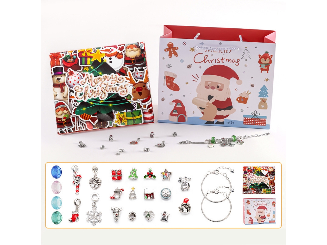 Calendário Do Advento De Natal Laxiscreed Com 24 Caixas, Braceletes E Colares Para Crianças