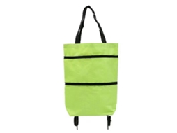 Sacola de Compras Dobrável com Rodas, Impermeável e de Grande Capacidade, na Cor Verde. GOKOCO