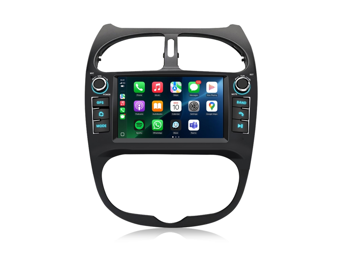 Autorrádio Peugeot 206 Android com Carplay e Android Auto JUNSUN