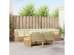 Vidaxl Conjunto De Sofás Para Exterior 7 Unid. Branco E Creme
