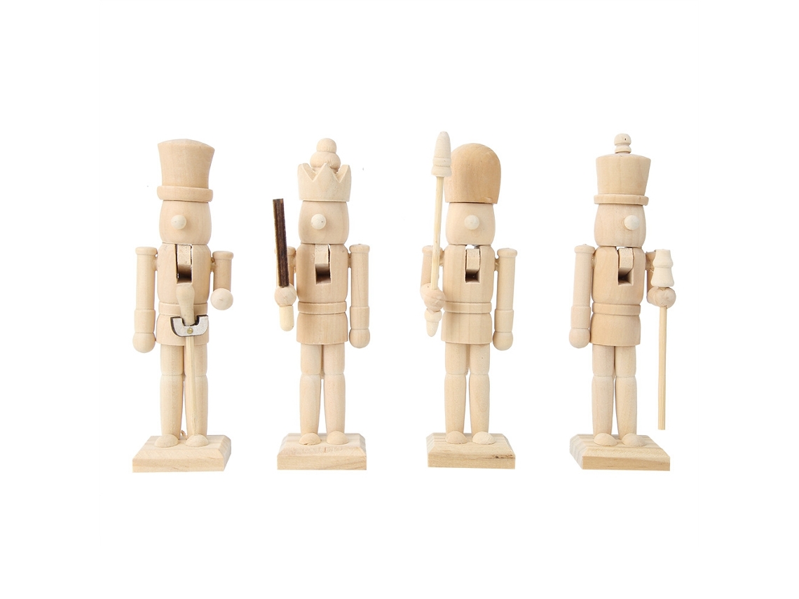Laxiscreed Conjunto De 4 Bonecos De Noz Para Decoração De Natal, Presentes E Brinquedos Para Crianças