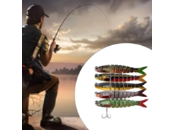 Lurelia Kit De Pesca Kits De Iscas Rígidas Para Pesca Iscas Macias Articuladas De Múltiplas Seções Com Anzóis De Madeira Para Pesca Submersa