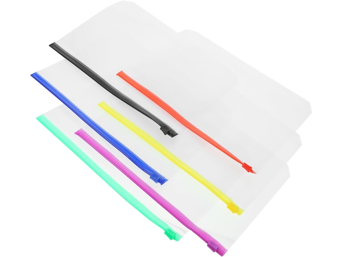 Conjunto de 12 organizadores de massa Abaodam com zíper para massas A5, em PVC resistente, multicoloridos, com sacos para guardar.