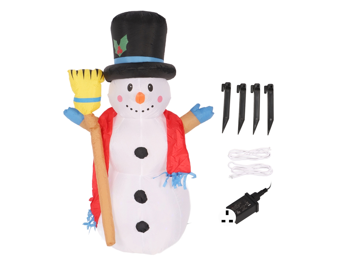 Boneco de Neve Inflável 4ft Natal Decoração Exterior com Plug Uk 220v LAXISCREED