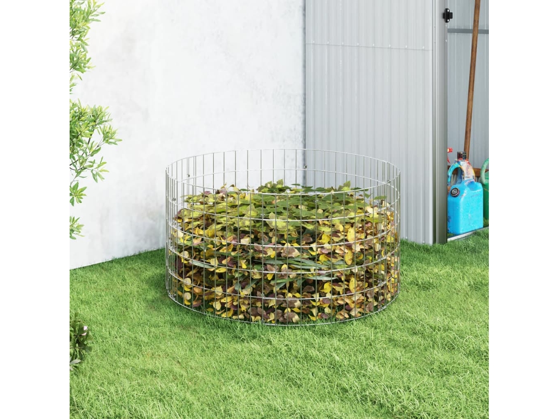 Vidaxl Compostor De Jardim Ø100x50 Cm Aço Galvanizado