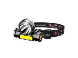 Lanterna De Cabeça Recarregável Com Sensor Led E 5 Luzes Frontais Para Camping E Buscas (preta)