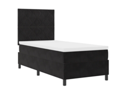 Colchão De Cama De Veludo Luxury Pocket Spring Vidaxl Preto Veludo (100x200 Cm)