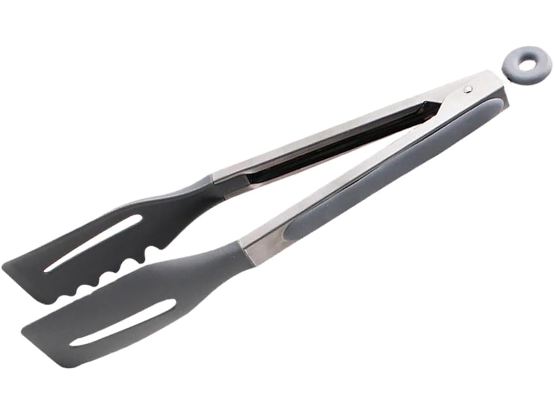 Pinça Para Churrasco Galpada Em Aço Inoxidável Com Cabo Ergonômico De Silicone, Ideal Para Grelhar E Servir
