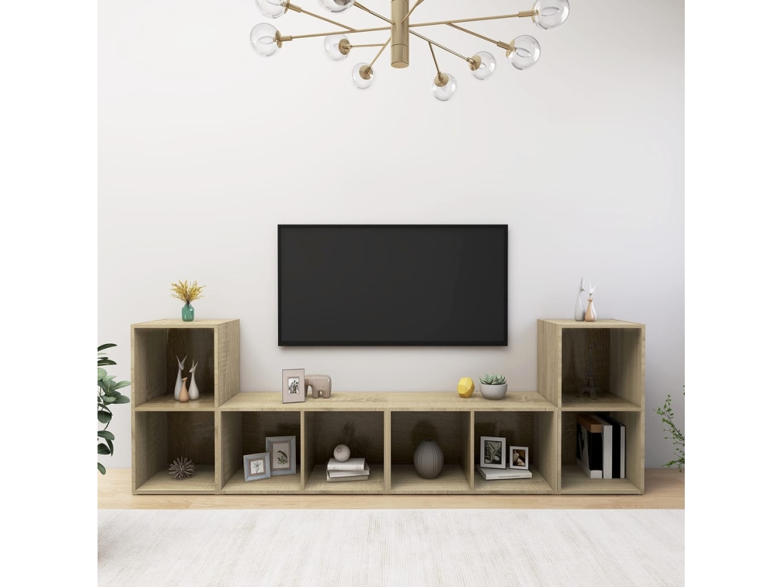 Vidaxl Móveis de Tv 4 Pcs Derivados de Madeira Carvalho Sonoma