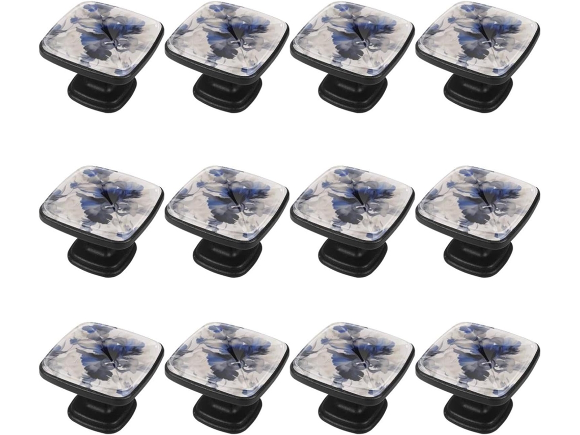 Puxadores Quadrados Para Armários De Cozinha, Puxadores Para Gavetas De Cômoda, 12 Peças, Camuflagem Abstrata De Algas