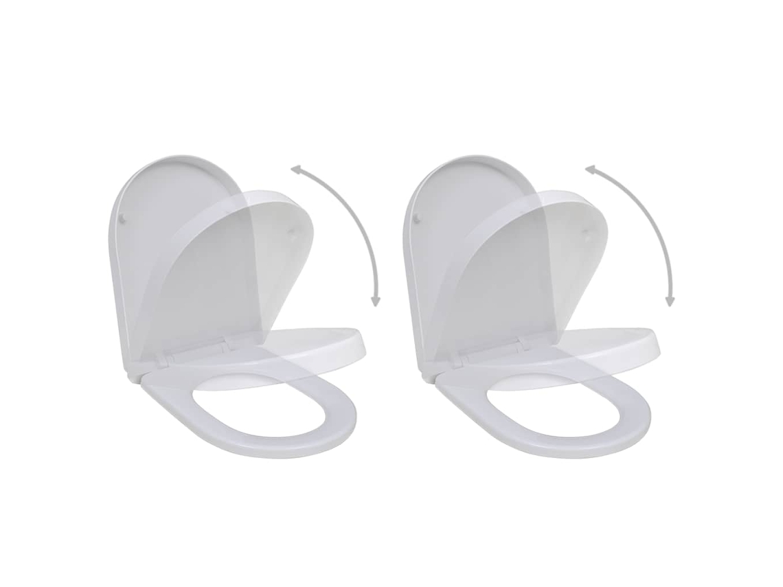 Vidaxl Tampos Sanita Com Tampas De Fecho Suave 2 Pcs Plástico Branco