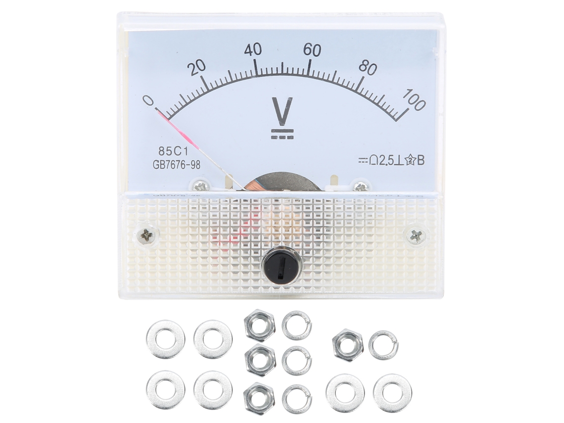 Voltímetro Analógico com Ponteiro 85C1 de 0 a 100V | S/MARCA