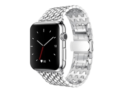 Bracelete para Apple Watch 42/41/40/38mm Metal com Textura de Dragão Prateada XIAOMOYU