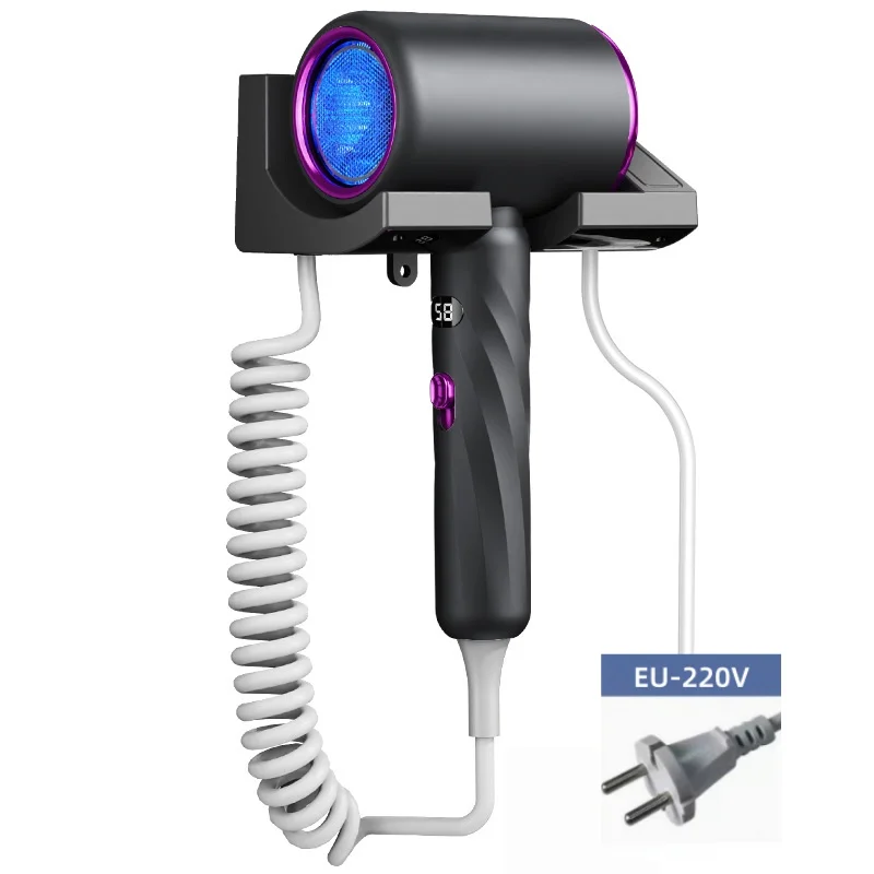 (cinza) Secador De Cabelo De Parede Com Visor De Temperatura Em Led