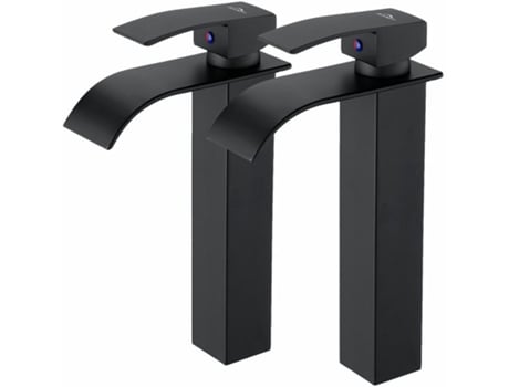 Torneira De Lavatório Cascata Preta, Design Moderno Relavaev