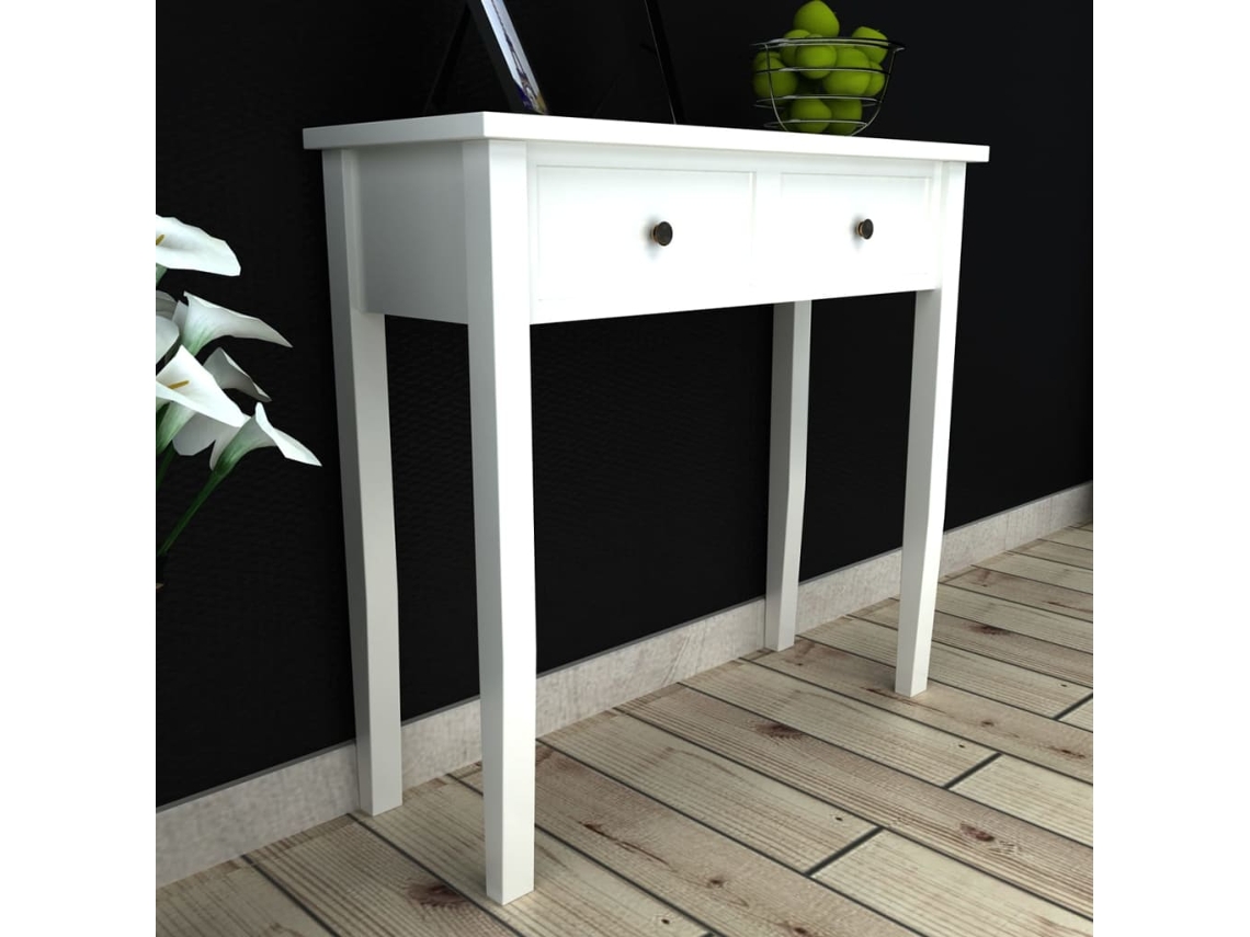 Toucador/mesa Consolamesa De Apoiomesa De Café Com Duas Gavetas Branco Lovely Home
