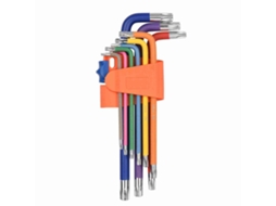 9pcs Conjunto De Chaves Torx De Largo L De Acero Vanadio Industrial Multicolor