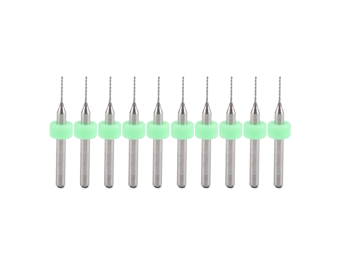 10pcs Conjunto De Brocas De Carbeto De Alta Dureza Para Perfuração Em Pcb E Cnc (0.65mm)