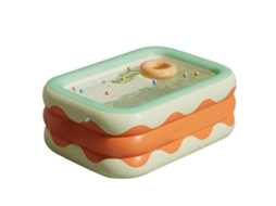 Mali piscina Inflável para Bebês Dobrável Grossa de Pvc para Jardim e Interior 130x95x50cm
