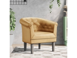 Vidaxl Poltrona Couro Artificial Dourado