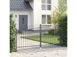 Vidaxl Portão Duplo Woerden 299,5 X 174,5 Cm Aço Cinzento Trancável