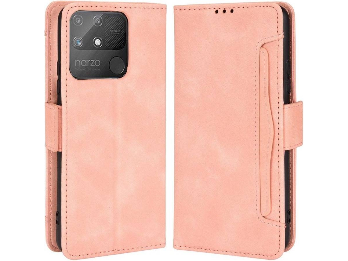 Capa Realme Narzo 50A HFS HOUSE Carteira Rosa