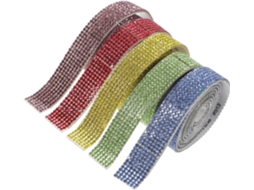 5 rolos de fita adesiva com estampa de diamante para artesanato, fita autoadesiva brilhante para decorar roupas e bolsas.