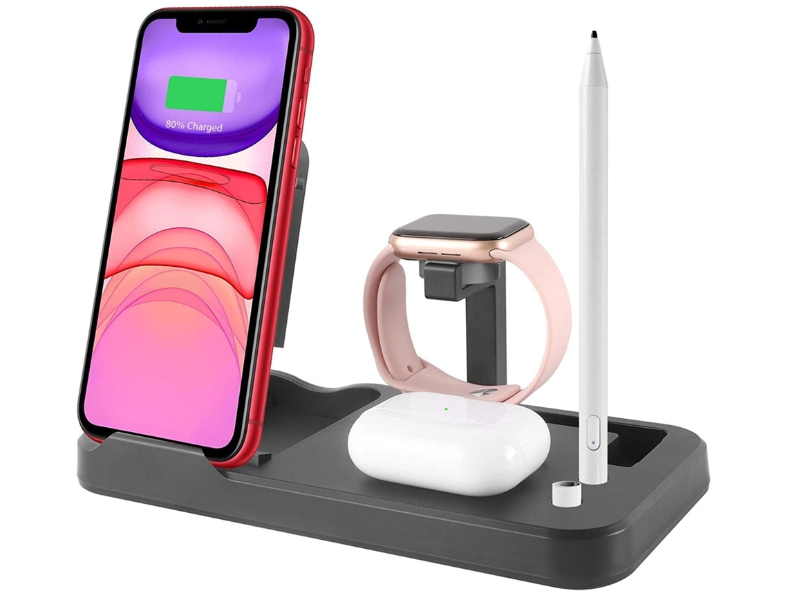Estação de Carregamento Sem Rápida Certificação para iPhone 12 YIZHOOD Preto
