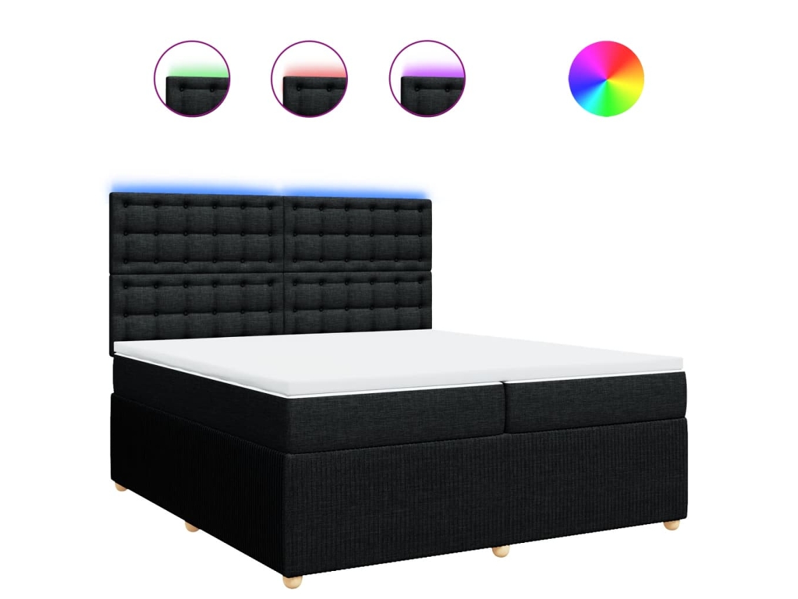 Box Spring Bed, Box Spring Beds Vidaxl Preto Tecido (200 X 200 Cm)