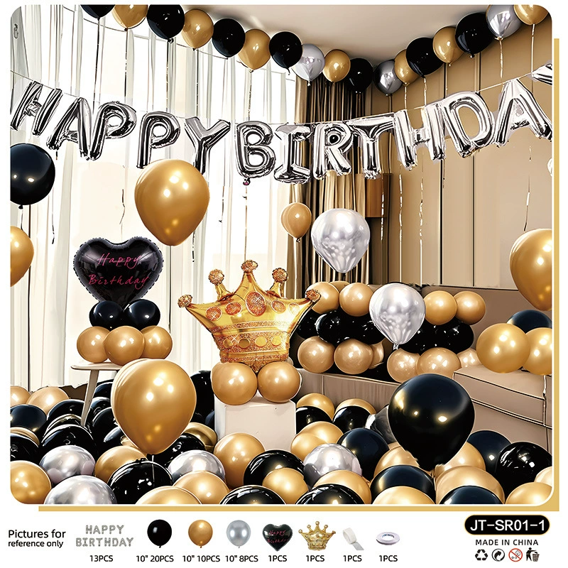 Conjunto De Acessórios Para Festa De Aniversário, Decorações E Balões Com Números De Coroa