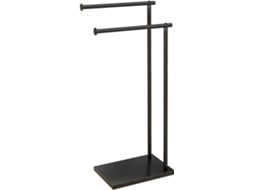 Toalheiro de Pé Metal Cor Preto 35,5x20x78 cm Homcom