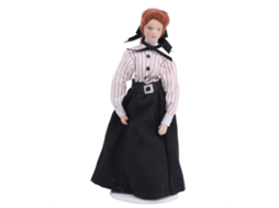 BJ Miniatura Casa de Cerâmica Boneca Mulher em Escala 1:12 com Vestido Longo Brinquedo Master Decoração