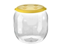 Banquinho de Armazenamento Transparente Redondo Multifuncional para Brinquedos e Sapatos Amarelo