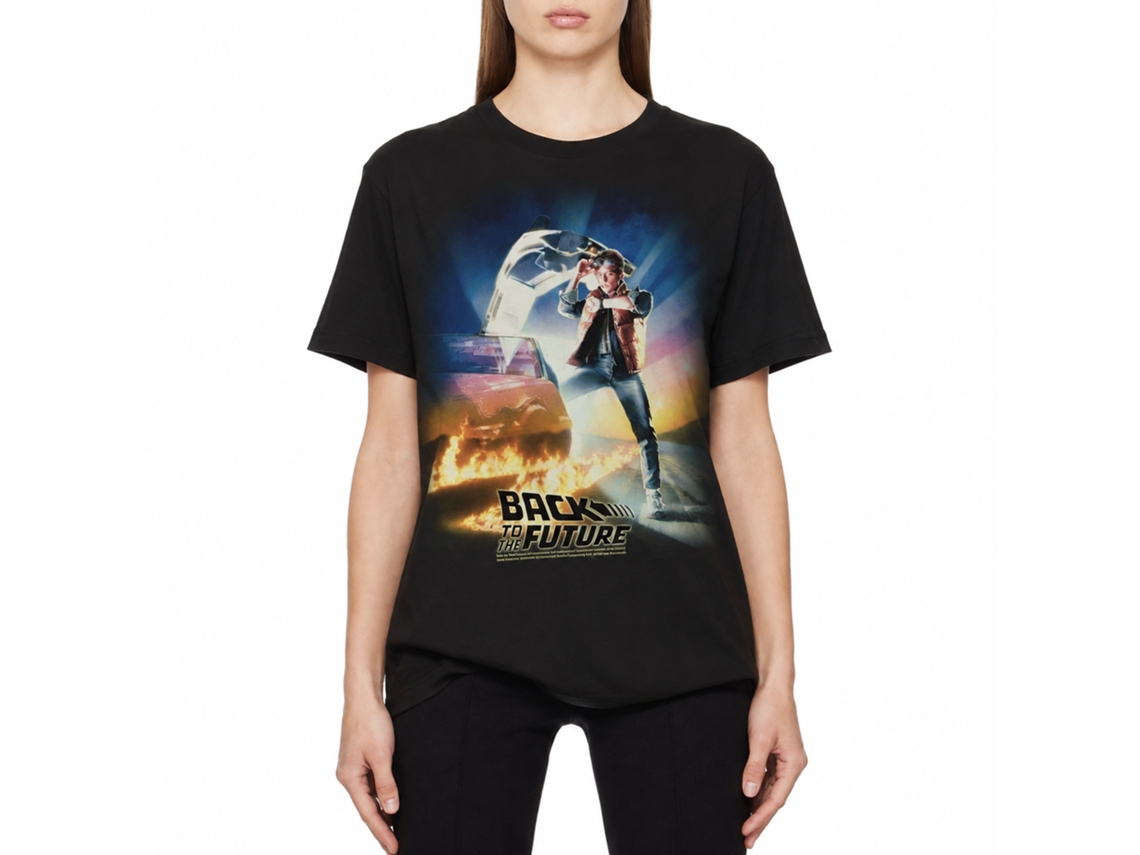 Rockinstone Back To The Future Movie Btf Poster Black Adult T-shirt Size:m