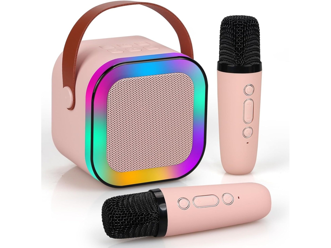 Mini Máquina De Karaokê Para Crianças E Adultos, Caixa De Som Portátil Bluetooth Com 2 Microfones Sem Fio, Presente Perfeito Para Aquaforge