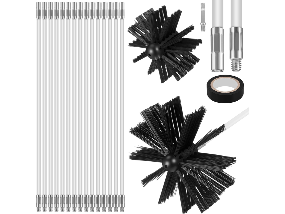 Kit De Limpeza Chaminés Abaodam Com Escova Para Fogões E Hastes Extensíveis, Ferramenta Para Manutenção De Chaminés E