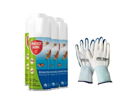 Pack De 6 Insecticidas Automáticos Solfac 150ml Com Luvas Grátis Protect Home