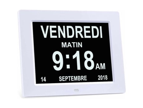 Relógio Lcd 8, Calendário Com Data, Relógio De Alzheimer Para Idosos Kofihety (branco)