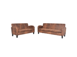 Sofa Set, Sofa Sets Vidaxl Marrom Couro Artificial (n/a)