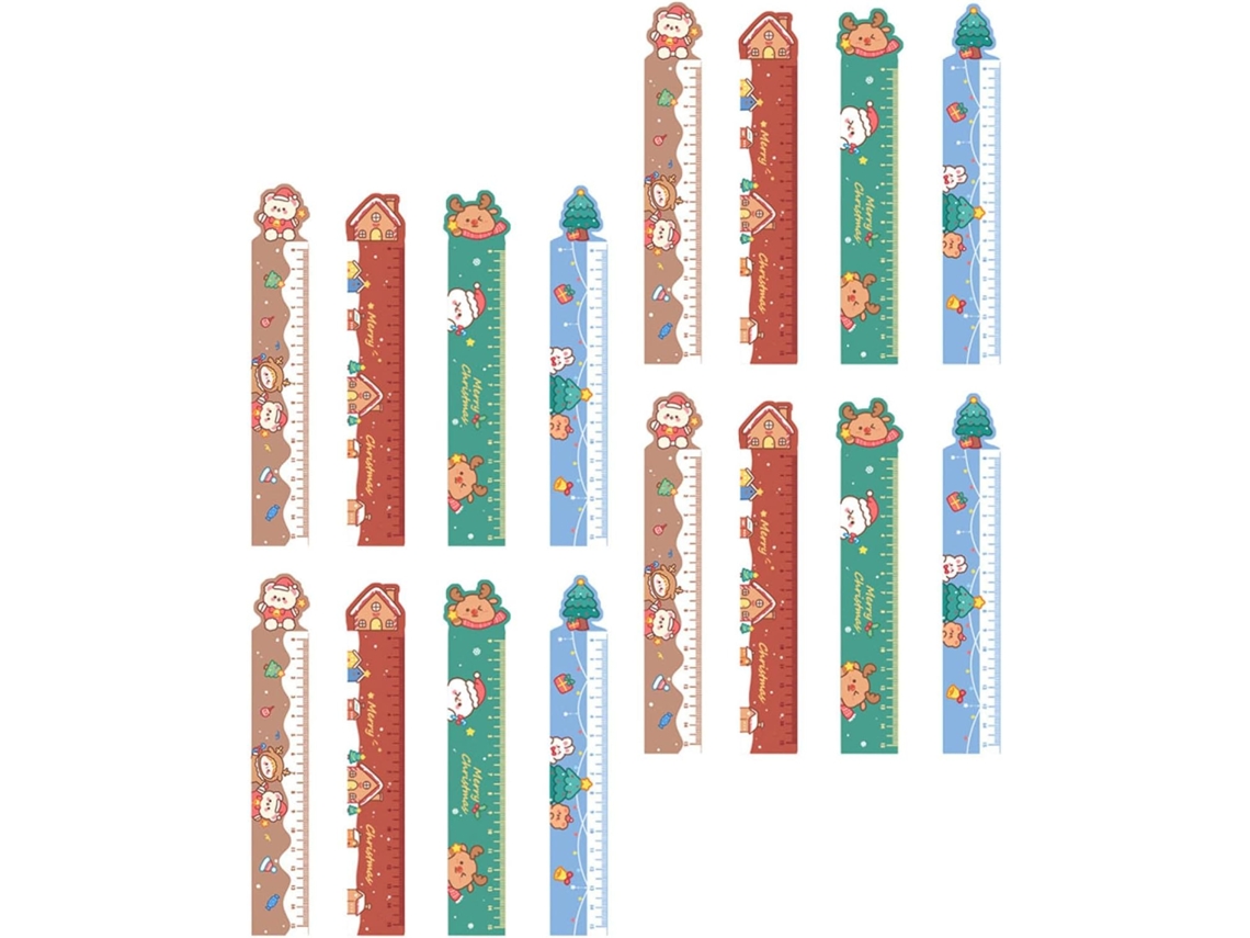 Réguas Magnéticas, Estampa Natalina, Kit Com 16 Peças Para Desenho E