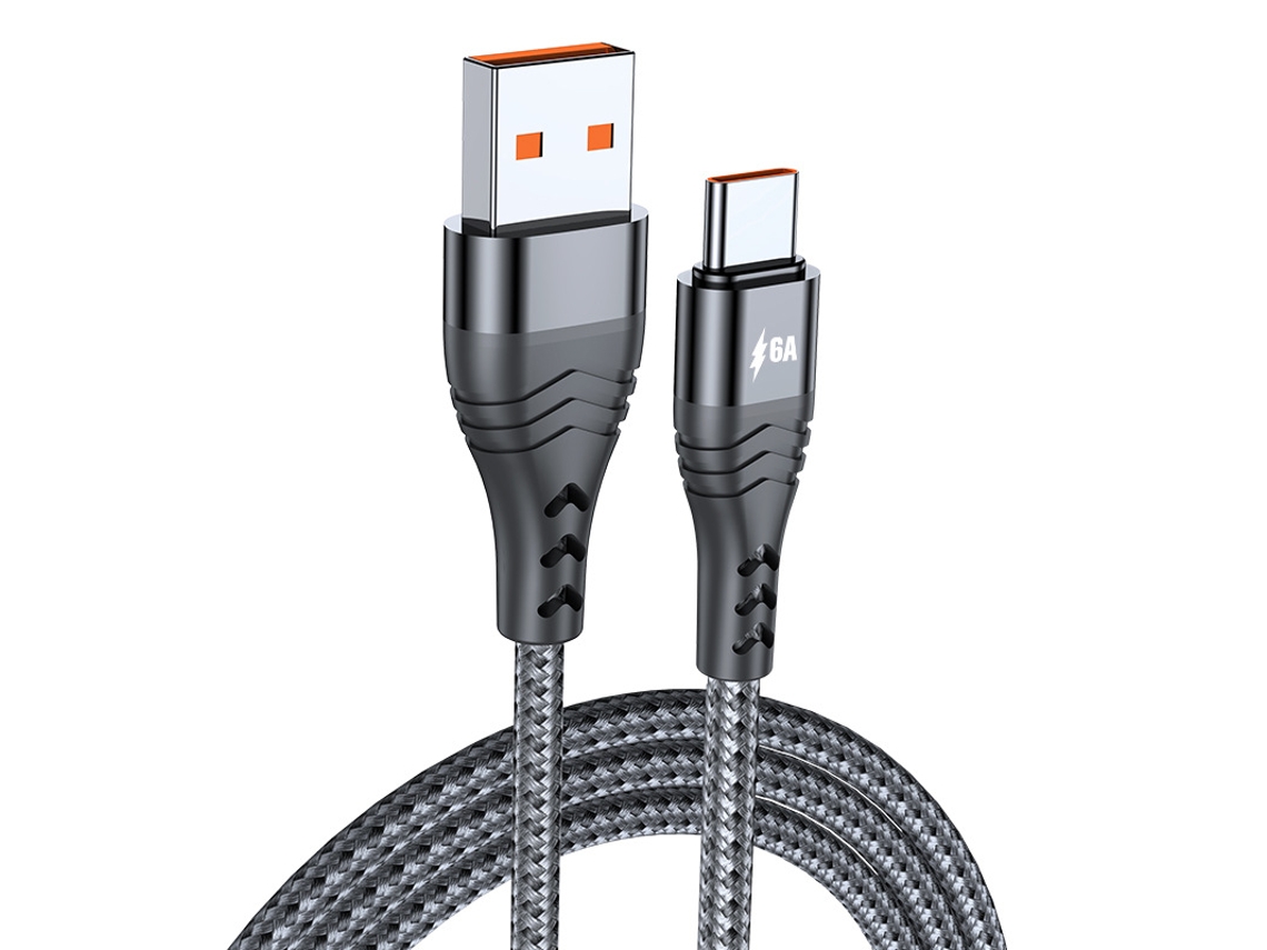 Cabo De Recarga Rápida Usb Type-c 6a, Compatível Com Samsung S20, Xiaomi, Huawei P40 Pro, 2 M