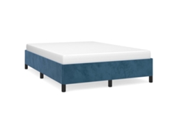 Estrutura de Cama Veludo Azul Escuro MAISON EXCLUSIVE (140x190 cm)