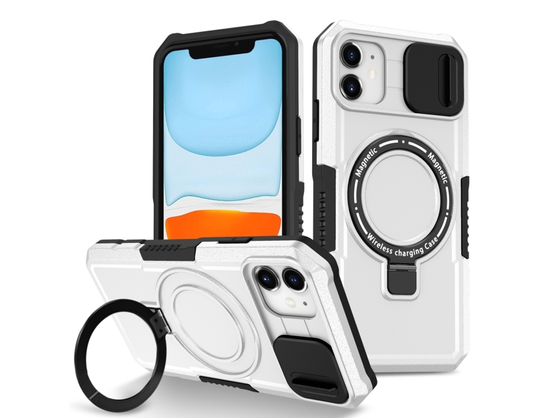 Capa Zruxe Compativel Com Iphone 11 (sliding Camshield - Magsafe - Tpu Hybrid Pc - Preto - Branco)