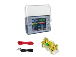 Medidor de corrente, tensão e capacidade com tela LCD de 2,4 polegadas para baterias de carro e RV.
