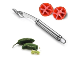 Ferramenta de Aço Inoxidável para Remover Sementes de Pimentas, Removedor de Coração para Jalapeños e Pimentões
