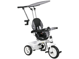 Tricycle Kids Visor Solar Dobrável Balde De Armazenamento Removível 105 X 47 X 98 Cm Aço Branco E Preto
