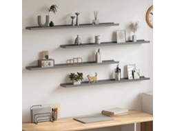 Vidaxl Prateleiras De Parede 4 Pcs 100x9x3 Cm Cinzento