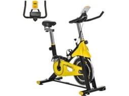 Bicicleta Estática Aço E Abs Cor Amarelo E Preto 45,5x100x101-113 Cm Homcom