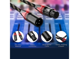 Lurelia Cabo Xlr Macho/fêmea 3 Pinos, Balanceado, Para Microfones, Mixer, Amplificador E Colunas Ativas